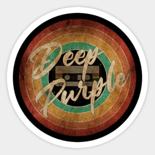 Deep Purple Vintage Circle Art Sticker